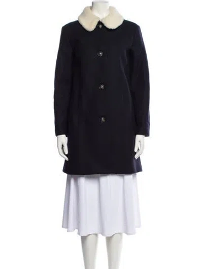 Pre-owned Apc Wool Peacoat In Blue