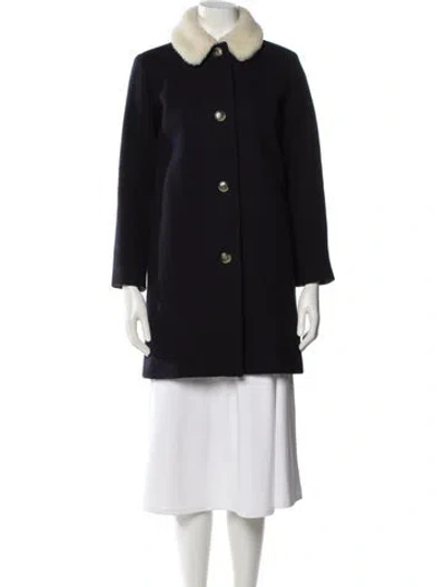 Pre-owned Apc Wool Peacoat In Blue