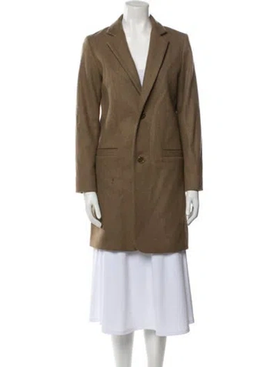 Pre-owned Apc Wool Peacoat In Brown