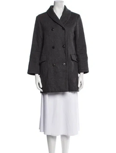 Pre-owned Apc Wool Peacoat In Gray