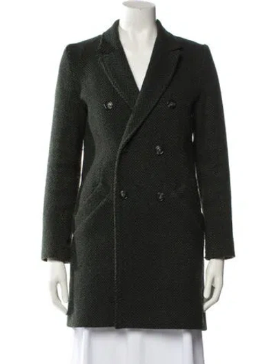 Pre-owned Apc Wool Peacoat In Green
