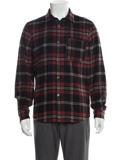 Pre-owned Apc Wool Plaid Print Bomber Jacket In Red