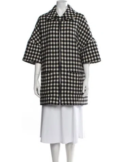 Pre-owned A.p.c. Wool Plaid Print Jacket In Black