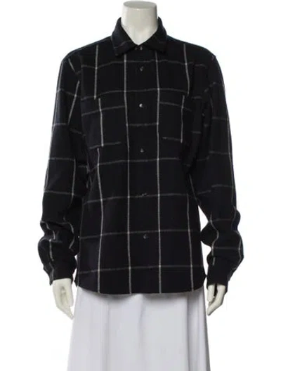 Pre-owned Apc Wool Plaid Print Jacket In Blue