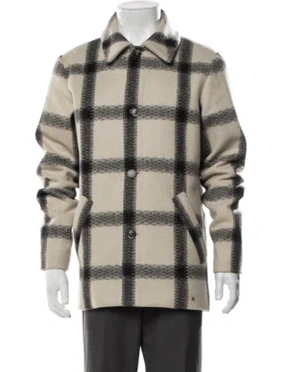 Pre-owned A.p.c. Wool Plaid Print Jacket In Neutrals