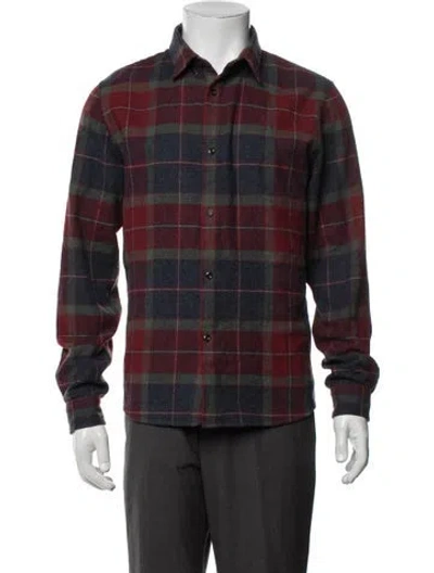 Pre-owned A.p.c. Wool Plaid Print Jacket In Red