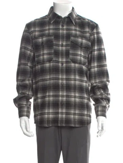 Pre-owned Apc Wool Plaid Print Shirt In Black