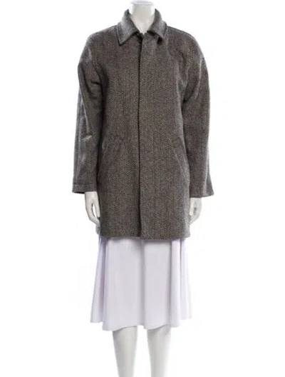 Pre-owned Apc Wool Printed Coat In Brown