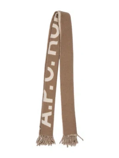 Pre-owned A.p.c. Wool Printed Scarf In Neutral