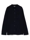 Apc A.p.c. Midnight Blue Wool Shirt With Chest Pocket