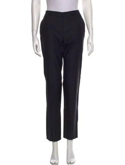 Pre-owned Apc Wool Straight Leg Pants In Black