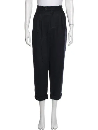 Pre-owned A.p.c. Wool Straight Leg Pants In Blue