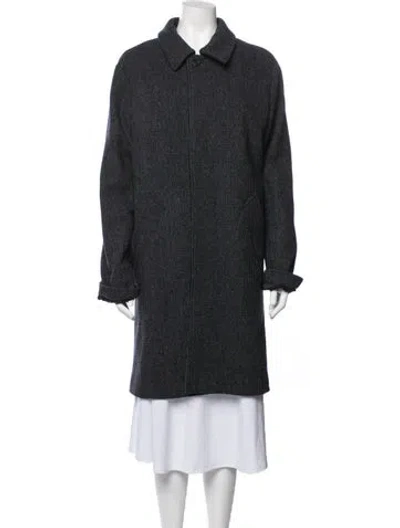 Pre-owned A.p.c. Wool Striped Coat In Grey