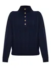 Apc A.p.c. Thea Wool Turtle Neck Sweater In Blue