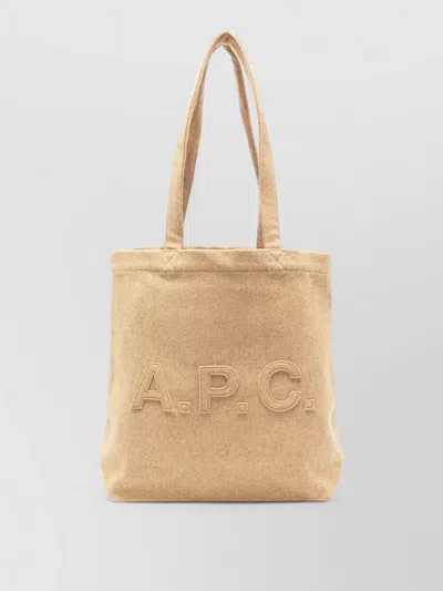 Apc Wool Tote Bag Rectangular Shape Dual Handles