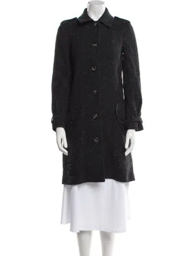 Pre-owned Apc Wool Trench Coat In Black