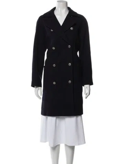 Pre-owned A.p.c. Wool Trench Coat In Blue