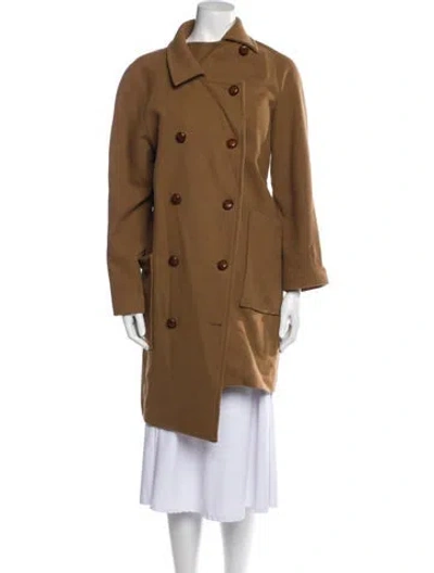 Pre-owned Apc Wool Trench Coat In Brown