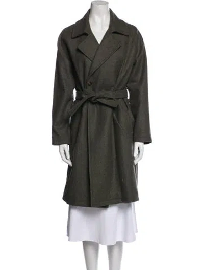 Pre-owned Apc Wool Trench Coat In Gray