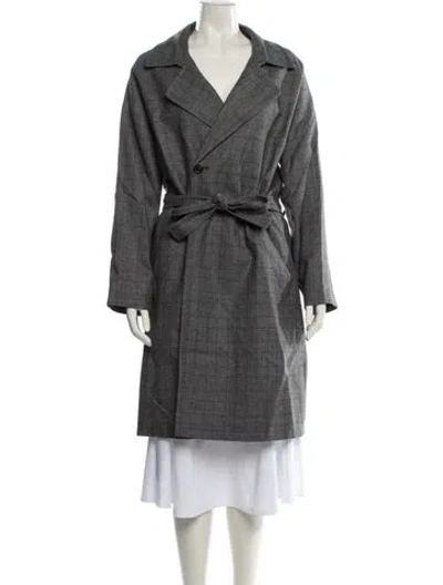 Pre-owned Apc Wool Trench Coat In Gray