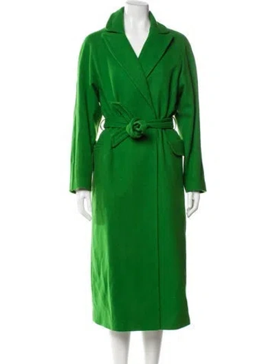 Pre-owned Apc Wool Trench Coat In Green