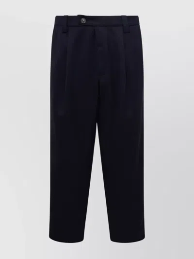 Apc Wool Trousers With Pockets And Pleats In Black