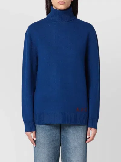 APC WOOL TURTLENECK SWEATER WITH RIBBED CUFFS AND HEM