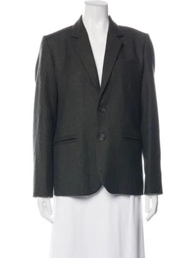 Pre-owned A.p.c. Wool Tweed Pattern Blazer In Black