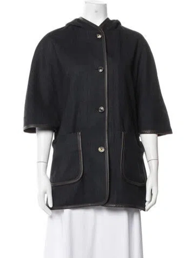 Pre-owned A.p.c. Wool Tweed Pattern Coat In Blue