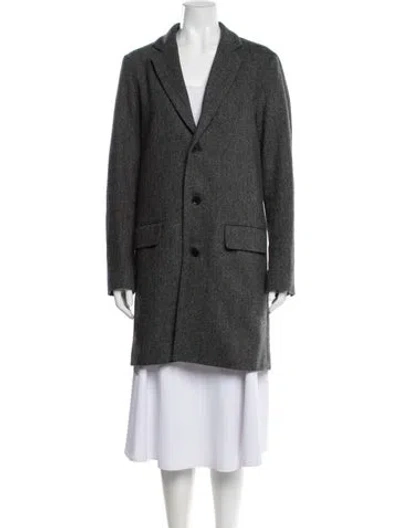 Pre-owned A.p.c. Wool Tweed Pattern Coat In Gray