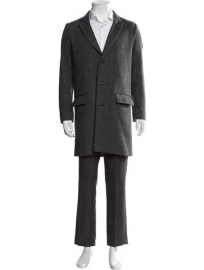Pre-owned A.p.c. Wool Tweed Pattern Coat In Gray