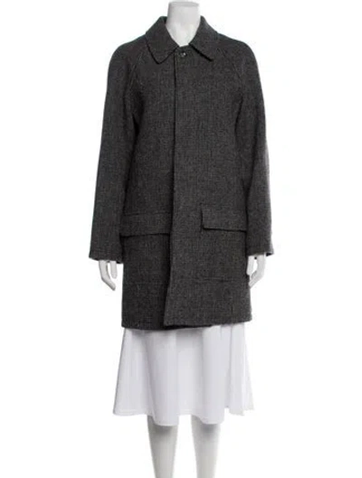 Pre-owned A.p.c. Wool Tweed Pattern Coat In Grey