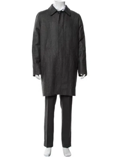 Pre-owned A.p.c. Wool Tweed Pattern Coat In Grey