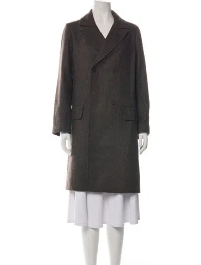 Pre-owned A.p.c. Wool Tweed Pattern Coat W/ Tags In Green
