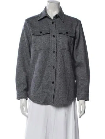 Pre-owned A.p.c. Wool Tweed Pattern Jacket In Blue