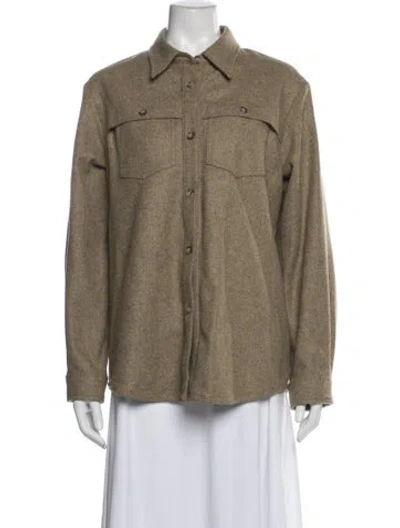 Pre-owned A.p.c. Wool Tweed Pattern Jacket In Neutral