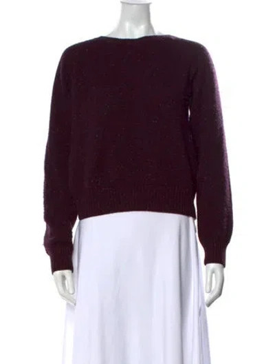 Pre-owned A.p.c. Wool Tweed Pattern Sweater In Burgundy