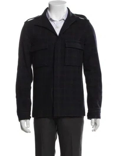 Pre-owned A.p.c. Wool Utility Jacket In Blue