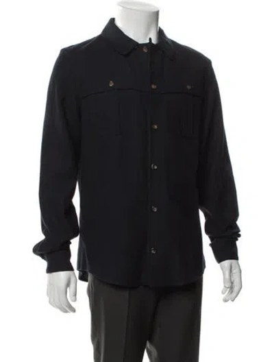 Pre-owned A.p.c. Wool Utility Jacket In Blue