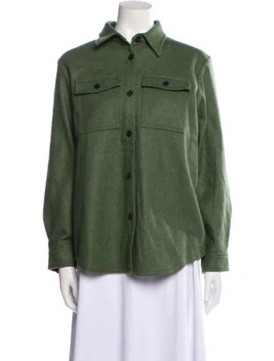 Pre-owned A.p.c. Wool Utility Jacket In Green