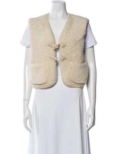 Pre-owned A.p.c. Wool Vest In Neutral