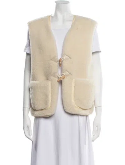 Pre-owned A.p.c. Wool Vest In Neutrals