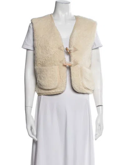 Pre-owned A.p.c. Wool Vest In Neutrals