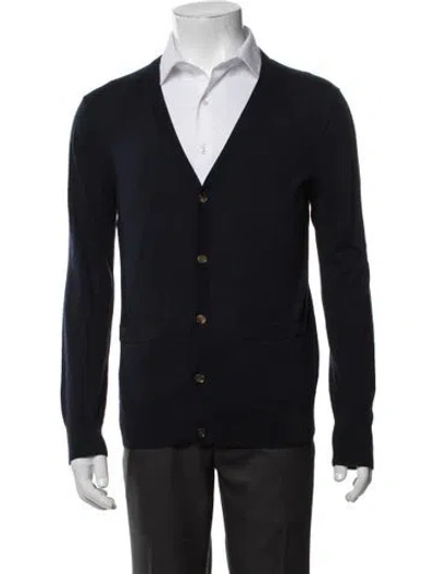 Pre-owned A.p.c. Wool V-neck Cardigan In Black