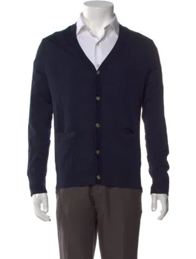 Pre-owned A.p.c. Wool V-neck Cardigan In Neutral
