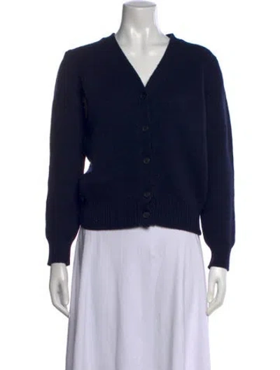 Pre-owned A.p.c. Wool V-neck Sweater In Black