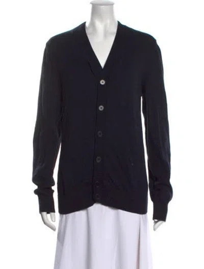 Pre-owned Apc Wool V-neck Sweater In Blue