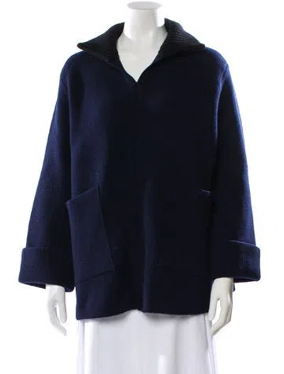 Pre-owned Apc Wool V-neck Sweater In Blue