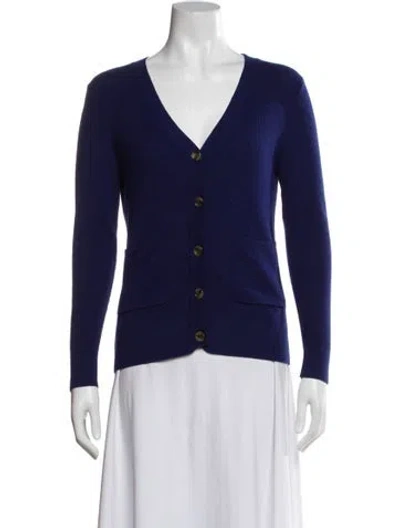 Pre-owned Apc Wool V-neck Sweater In Blue