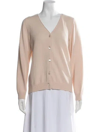 Pre-owned A.p.c. Wool V-neck Sweater In Neutrals